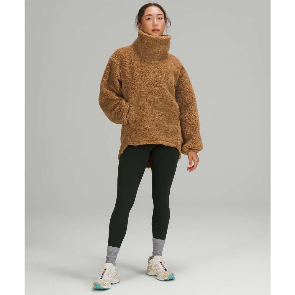 Lululemon Warmth Restore Long Pullover Tan Fleece Teddy Jacket Plush Sherpa 12